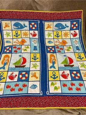 Benartex "Seaside Holiday" Kids 45” X 58” Nautical-Themed Quilted Blanket